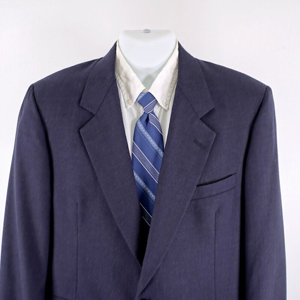 Hart Schaffner‎ Marx Blue Wool 2 Button Blazer 42R Portly